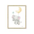 Picture of Floating baby elephant _GroupedProduct_Rectangle_Portrait_Mini_ _GroupedProduct_Rectangle_Portrait_Framed_Matted_