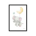 Picture of Floating baby elephant _GroupedProduct_Rectangle_Portrait_Mini_ _GroupedProduct_Rectangle_Portrait_Framed_Matted_