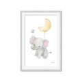 Picture of Floating baby elephant _GroupedProduct_Rectangle_Portrait_Mini_ _GroupedProduct_Rectangle_Portrait_Framed_Matted_