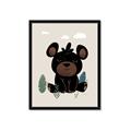 Picture of Cute black bear  _GroupedProduct_Rectangle_Portrait_Mini_ _GroupedProduct_Rectangle_Portrait_Framed_Matted_