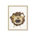 Picture of Roaring Lion cub _GroupedProduct_Rectangle_Portrait_Mini_ _GroupedProduct_Rectangle_Portrait_Framed_Matted_