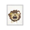Picture of Roaring Lion cub _GroupedProduct_Rectangle_Portrait_Mini_ _GroupedProduct_Rectangle_Portrait_Framed_Matted_