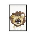 Picture of Roaring Lion cub _GroupedProduct_Rectangle_Portrait_Mini_ _GroupedProduct_Rectangle_Portrait_Framed_Matted_