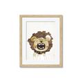 Picture of Roaring Lion cub _GroupedProduct_Rectangle_Portrait_Mini_ _GroupedProduct_Rectangle_Portrait_Framed_Matted_