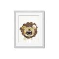 Picture of Roaring Lion cub _GroupedProduct_Rectangle_Portrait_Mini_ _GroupedProduct_Rectangle_Portrait_Framed_Matted_