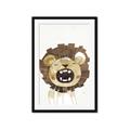 Picture of Roaring Lion cub _GroupedProduct_Rectangle_Portrait_Mini_ _GroupedProduct_Rectangle_Portrait_Framed_Matted_