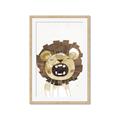 Picture of Roaring Lion cub _GroupedProduct_Rectangle_Portrait_Mini_ _GroupedProduct_Rectangle_Portrait_Framed_Matted_