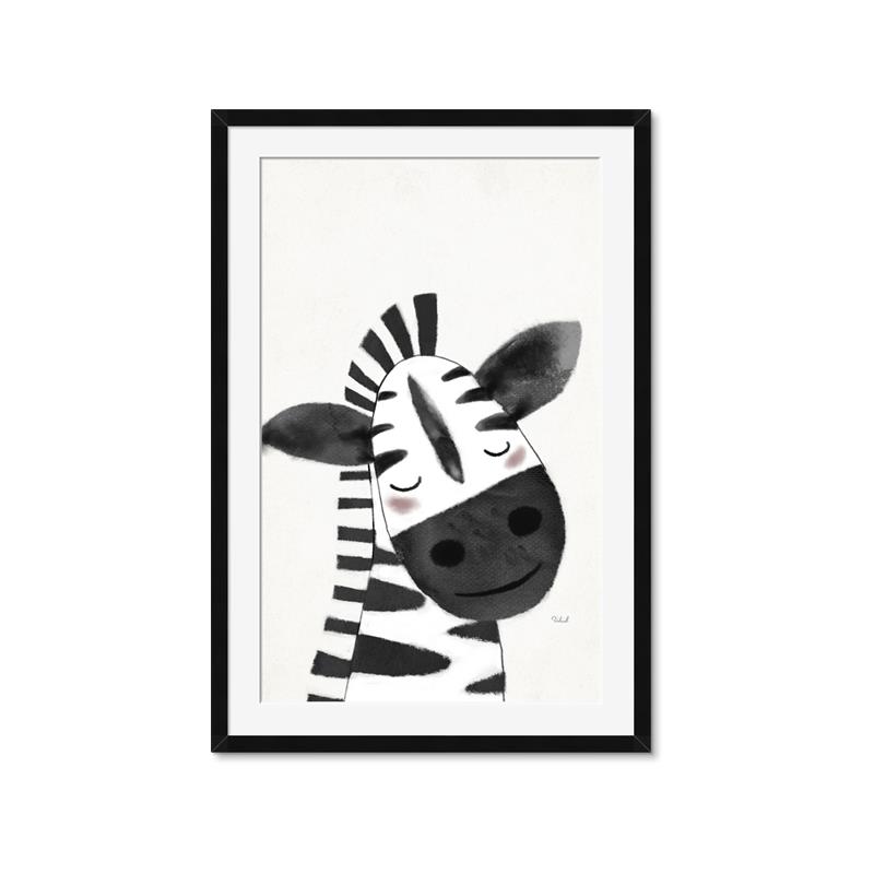 Picture of Smiling Zebra _GroupedProduct_Rectangle_Portrait_Mini_ _GroupedProduct_Rectangle_Portrait_Framed_Matted_
