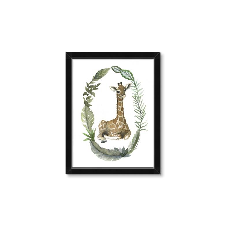 Picture of Palm Wreath Giraffe _GroupedProduct_Rectangle_Portrait_Mini_ _GroupedProduct_Rectangle_Portrait_Framed_Matted_