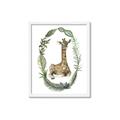 Picture of Palm Wreath Giraffe _GroupedProduct_Rectangle_Portrait_Mini_ _GroupedProduct_Rectangle_Portrait_Framed_Matted_