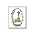 Picture of Palm Wreath Giraffe _GroupedProduct_Rectangle_Portrait_Mini_ _GroupedProduct_Rectangle_Portrait_Framed_Matted_