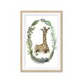 Picture of Palm Wreath Giraffe _GroupedProduct_Rectangle_Portrait_Mini_ _GroupedProduct_Rectangle_Portrait_Framed_Matted_