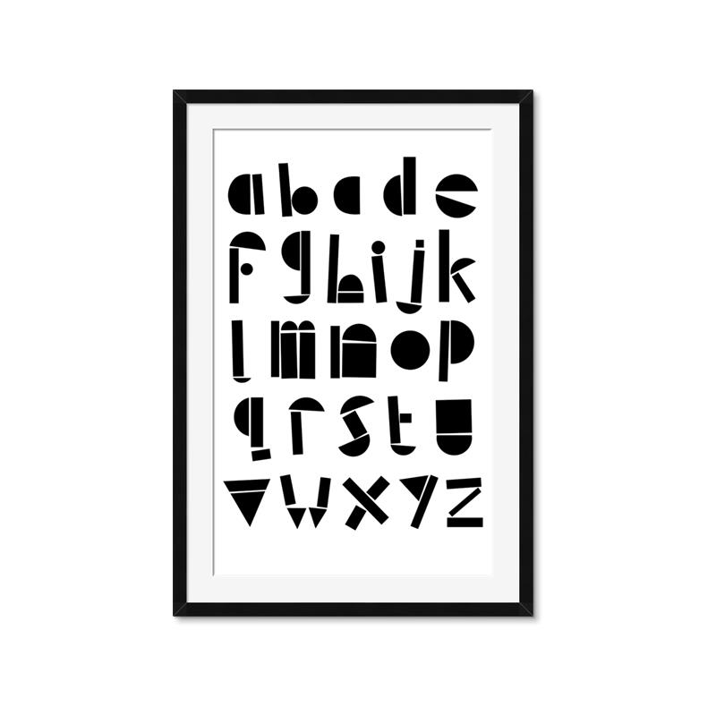 Picture of Black Letter Alphabet _GroupedProduct_Rectangle_Portrait_Mini_ _GroupedProduct_Rectangle_Portrait_Framed_Matted_