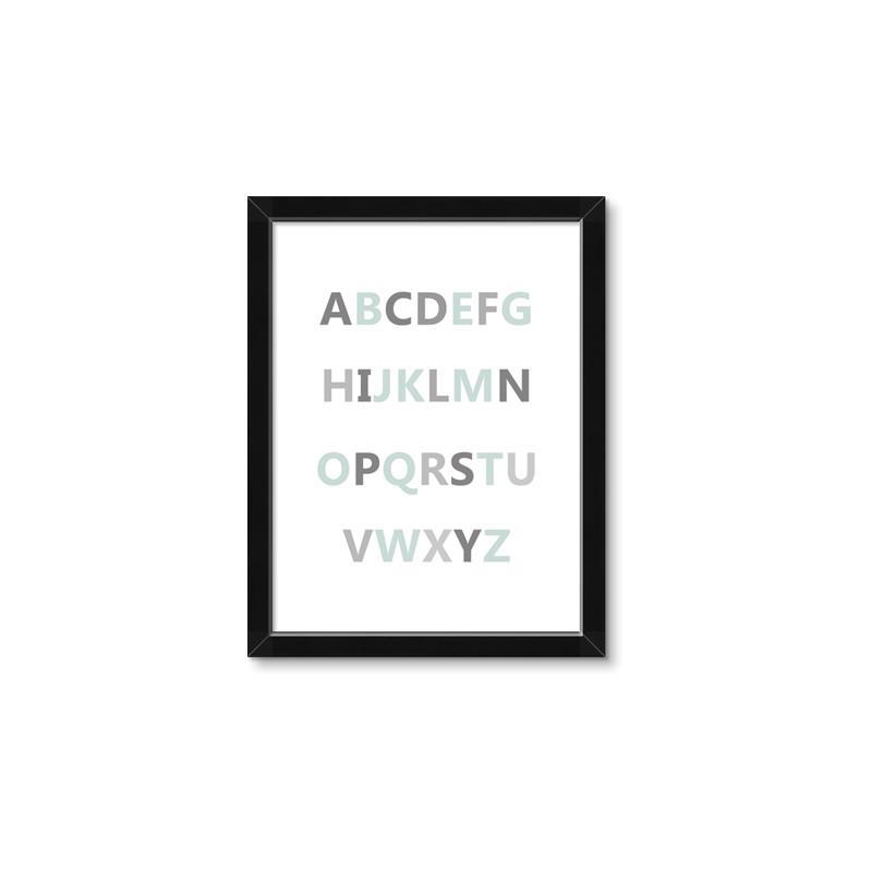Picture of Mint Alphabet I _GroupedProduct_Rectangle_Portrait_Mini_ _GroupedProduct_Rectangle_Portrait_Framed_Matted_