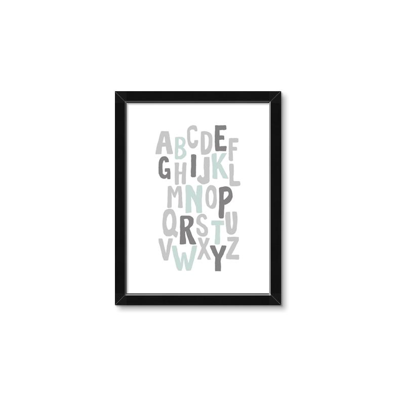 Picture of Mint Alphabet II _GroupedProduct_Rectangle_Portrait_Mini_ _GroupedProduct_Rectangle_Portrait_Framed_Matted_