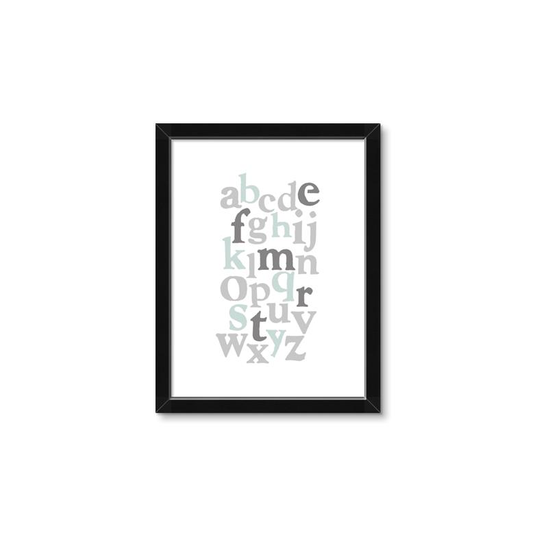 Picture of Mint Alphabet III _GroupedProduct_Rectangle_Portrait_Mini_ _GroupedProduct_Rectangle_Portrait_Framed_Matted_