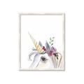 Picture of Flower Unicorn _GroupedProduct_Rectangle_Portrait_Mini_ _GroupedProduct_Rectangle_Portrait_Framed_Matted_