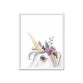 Picture of Flower Unicorn _GroupedProduct_Rectangle_Portrait_Mini_ _GroupedProduct_Rectangle_Portrait_Framed_Matted_