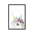 Picture of Flower Unicorn _GroupedProduct_Rectangle_Portrait_Mini_ _GroupedProduct_Rectangle_Portrait_Framed_Matted_