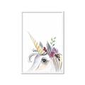 Picture of Flower Unicorn _GroupedProduct_Rectangle_Portrait_Mini_ _GroupedProduct_Rectangle_Portrait_Framed_Matted_