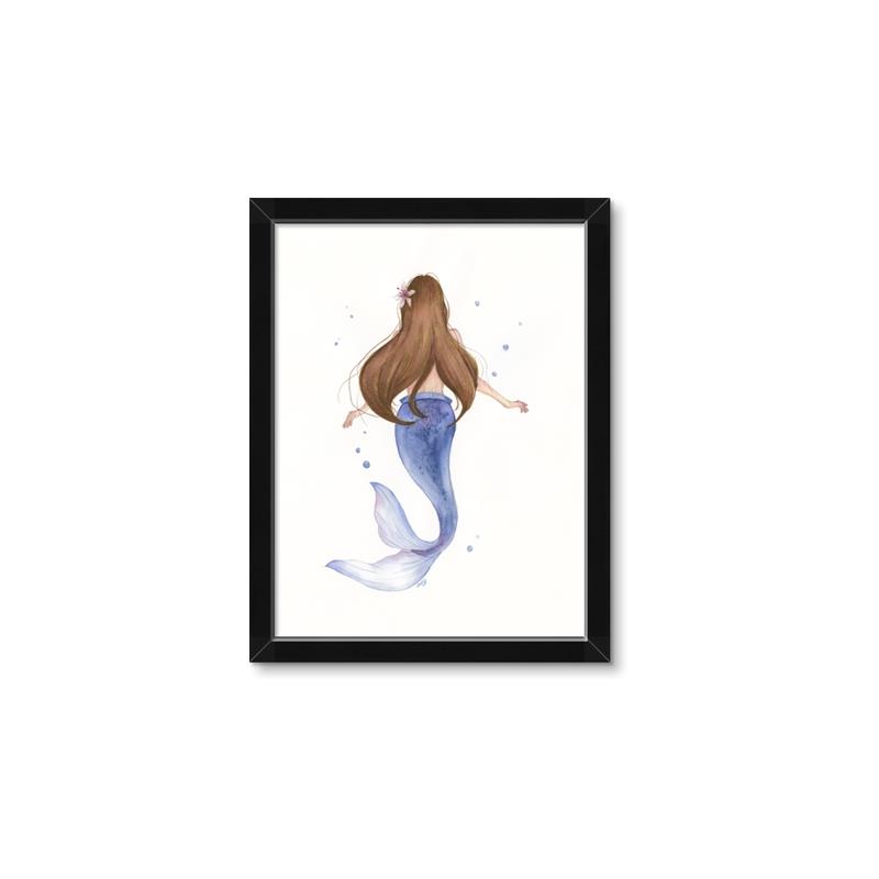 Picture of Brunette Mermaid _GroupedProduct_Rectangle_Portrait_Mini_ _GroupedProduct_Rectangle_Portrait_Framed_Matted_