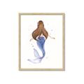 Picture of Brunette Mermaid _GroupedProduct_Rectangle_Portrait_Mini_ _GroupedProduct_Rectangle_Portrait_Framed_Matted_