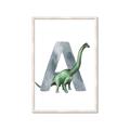 Picture of Green Dino A  _GroupedProduct_Rectangle_Portrait_Mini_ _GroupedProduct_Rectangle_Portrait_Framed_Matted_