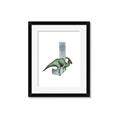 Picture of Green Dino J  _GroupedProduct_Rectangle_Portrait_Mini_ _GroupedProduct_Rectangle_Portrait_Framed_Matted_