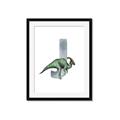 Picture of Green Dino J  _GroupedProduct_Rectangle_Portrait_Mini_ _GroupedProduct_Rectangle_Portrait_Framed_Matted_