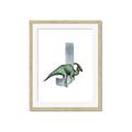 Picture of Green Dino J  _GroupedProduct_Rectangle_Portrait_Mini_ _GroupedProduct_Rectangle_Portrait_Framed_Matted_