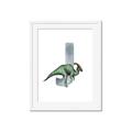 Picture of Green Dino J  _GroupedProduct_Rectangle_Portrait_Mini_ _GroupedProduct_Rectangle_Portrait_Framed_Matted_