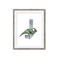 Picture of Green Dino J  _GroupedProduct_Rectangle_Portrait_Mini_ _GroupedProduct_Rectangle_Portrait_Framed_Matted_