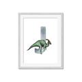 Picture of Green Dino J  _GroupedProduct_Rectangle_Portrait_Mini_ _GroupedProduct_Rectangle_Portrait_Framed_Matted_