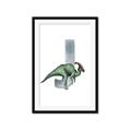 Picture of Green Dino J  _GroupedProduct_Rectangle_Portrait_Mini_ _GroupedProduct_Rectangle_Portrait_Framed_Matted_