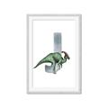 Picture of Green Dino J  _GroupedProduct_Rectangle_Portrait_Mini_ _GroupedProduct_Rectangle_Portrait_Framed_Matted_