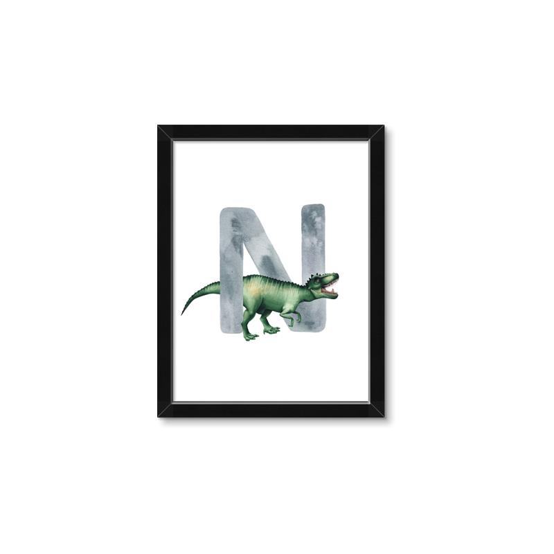 Picture of Green Dino N  _GroupedProduct_Rectangle_Portrait_Mini_ _GroupedProduct_Rectangle_Portrait_Framed_Matted_