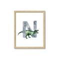 Picture of Green Dino N  _GroupedProduct_Rectangle_Portrait_Mini_ _GroupedProduct_Rectangle_Portrait_Framed_Matted_