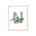 Picture of Green Dino N  _GroupedProduct_Rectangle_Portrait_Mini_ _GroupedProduct_Rectangle_Portrait_Framed_Matted_