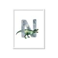 Picture of Green Dino N  _GroupedProduct_Rectangle_Portrait_Mini_ _GroupedProduct_Rectangle_Portrait_Framed_Matted_