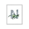 Picture of Green Dino N  _GroupedProduct_Rectangle_Portrait_Mini_ _GroupedProduct_Rectangle_Portrait_Framed_Matted_