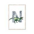 Picture of Green Dino N  _GroupedProduct_Rectangle_Portrait_Mini_ _GroupedProduct_Rectangle_Portrait_Framed_Matted_