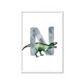 Picture of Green Dino N  _GroupedProduct_Rectangle_Portrait_Mini_ _GroupedProduct_Rectangle_Portrait_Framed_Matted_