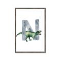 Picture of Green Dino N  _GroupedProduct_Rectangle_Portrait_Mini_ _GroupedProduct_Rectangle_Portrait_Framed_Matted_