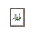 Picture of Green Dino N  _GroupedProduct_Rectangle_Portrait_Mini_ _GroupedProduct_Rectangle_Portrait_Framed_Matted_