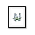 Picture of Green Dino N  _GroupedProduct_Rectangle_Portrait_Mini_ _GroupedProduct_Rectangle_Portrait_Framed_Matted_