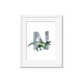 Picture of Green Dino N  _GroupedProduct_Rectangle_Portrait_Mini_ _GroupedProduct_Rectangle_Portrait_Framed_Matted_