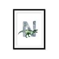 Picture of Green Dino N  _GroupedProduct_Rectangle_Portrait_Mini_ _GroupedProduct_Rectangle_Portrait_Framed_Matted_