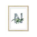 Picture of Green Dino N  _GroupedProduct_Rectangle_Portrait_Mini_ _GroupedProduct_Rectangle_Portrait_Framed_Matted_