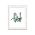 Picture of Green Dino N  _GroupedProduct_Rectangle_Portrait_Mini_ _GroupedProduct_Rectangle_Portrait_Framed_Matted_