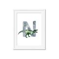 Picture of Green Dino N  _GroupedProduct_Rectangle_Portrait_Mini_ _GroupedProduct_Rectangle_Portrait_Framed_Matted_